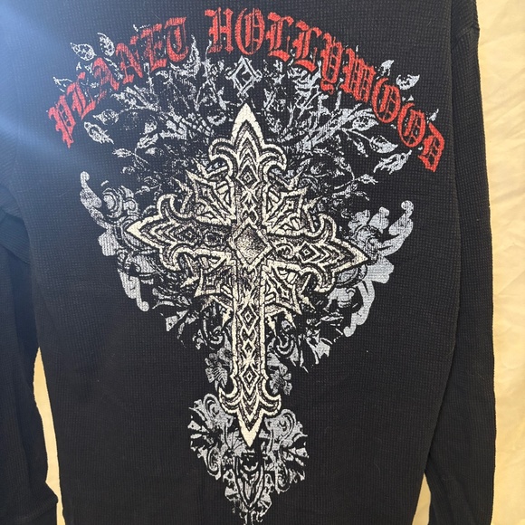 Planet Hollywood Las Vegas Black Double Sided Graphic Thermal LongSleeve No Size